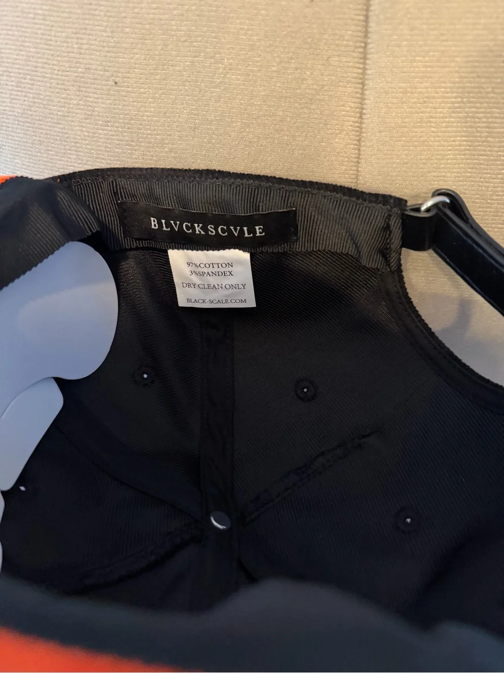 BLVCKSCALE -  Black and Orange Corduroy Baseball Cap with White Gothic 'B'